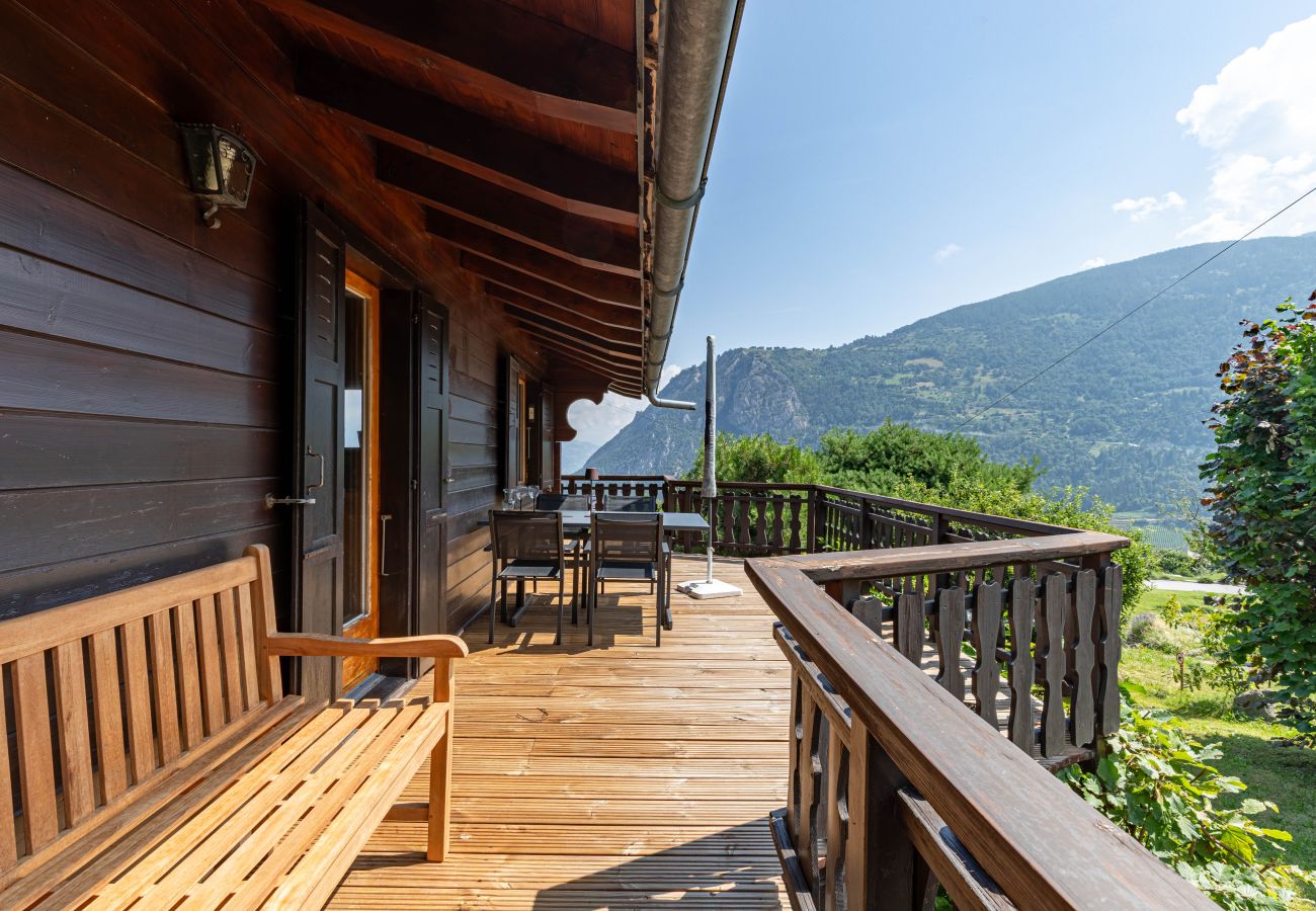 Terrasse Chalet Le Petit Renard à Vex en Suisse