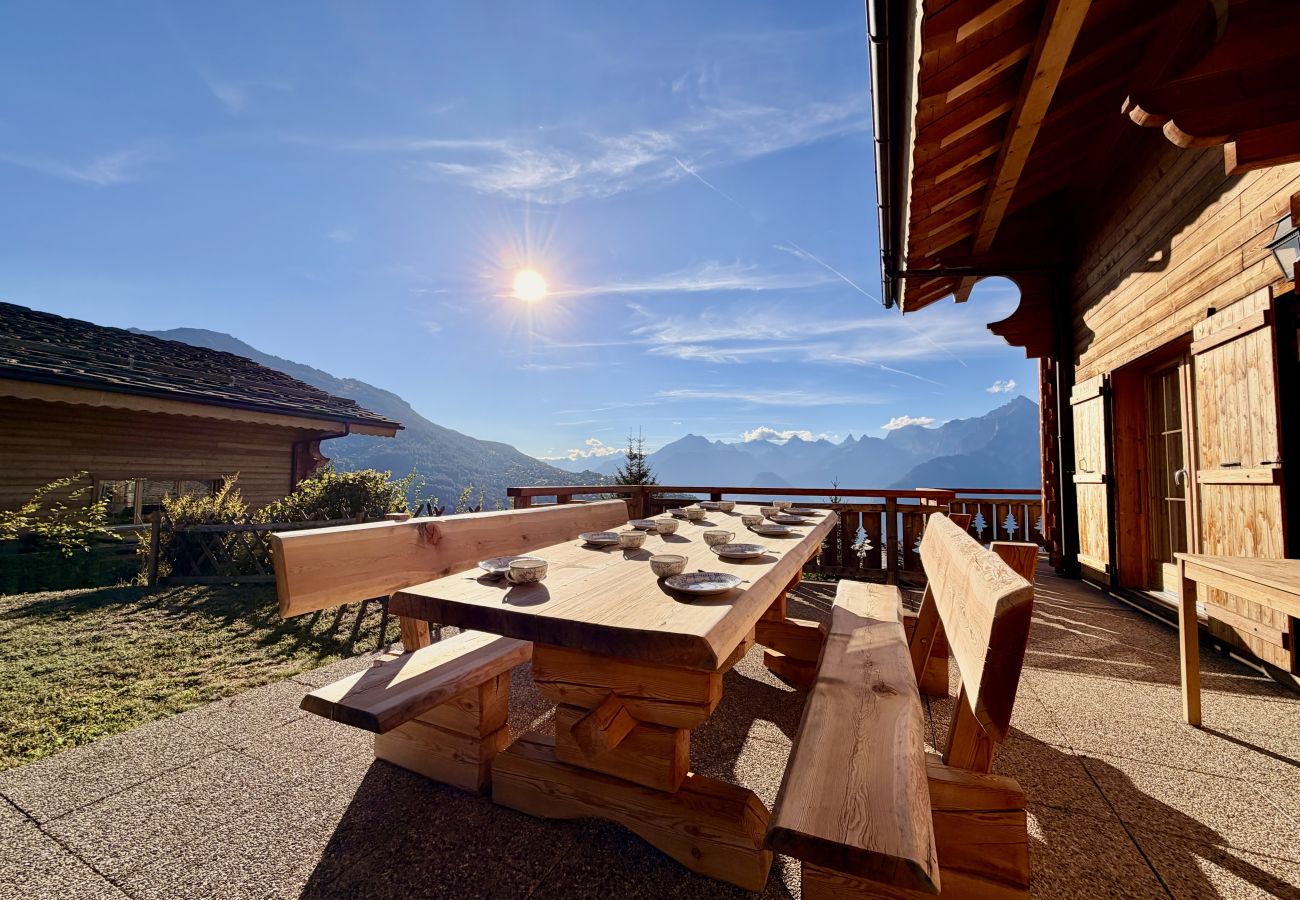 Terrasse Chalet Chèvre d'Or à Veysonnaz en Suisse
